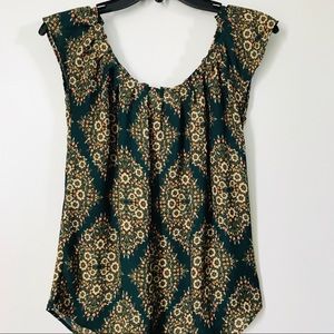 LC Lauren Conrad Blouse Floral Keyhole Top Spring